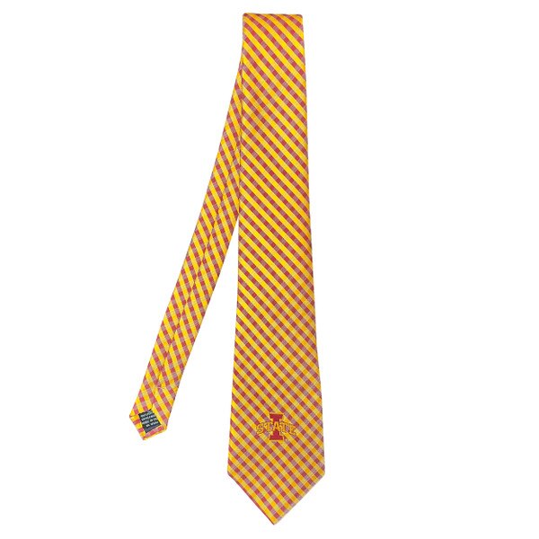 Cardinal & Gold I-State Gingham Tie